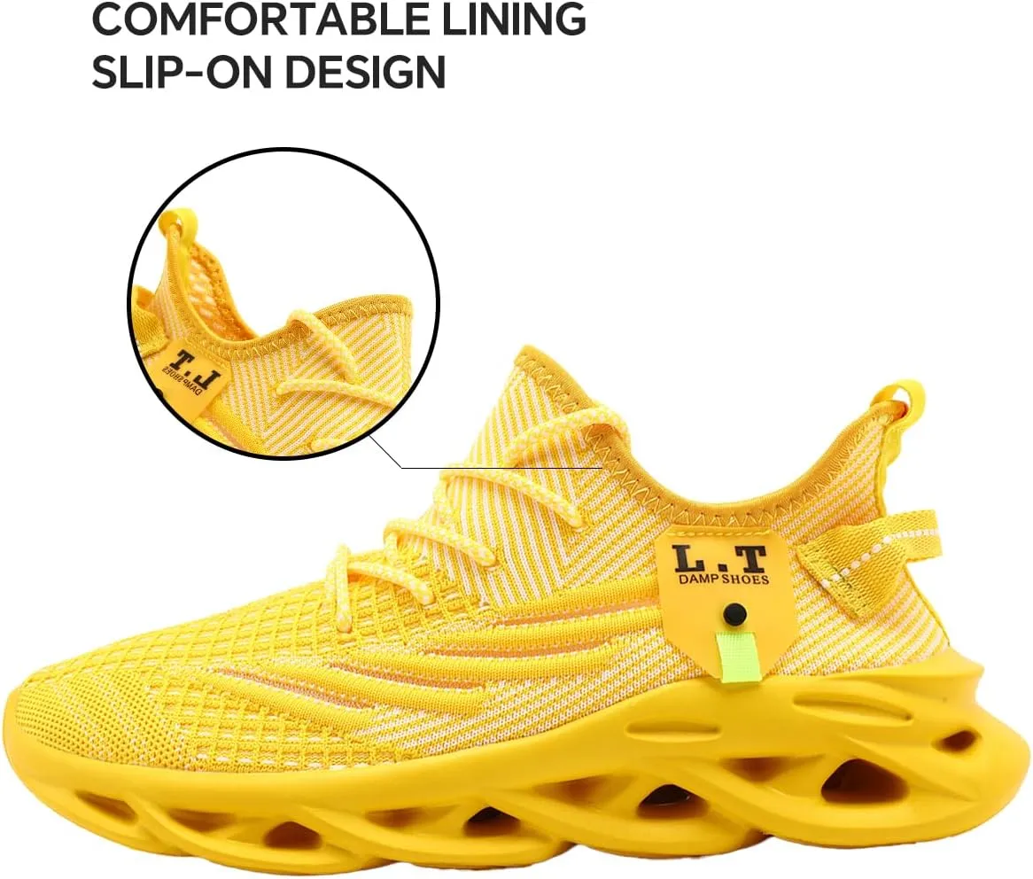 Mens Slip on Walking Running Shoes Non Slip Sneakers Work Sport Athletic Gym Sports Casual Fashion Lightweight Breathable