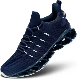 Mens Slip On Walking Shoes Blade Non Slip Tennis Running Shoes Lightweight Workout Breathable Mesh Fashion Sneakers
