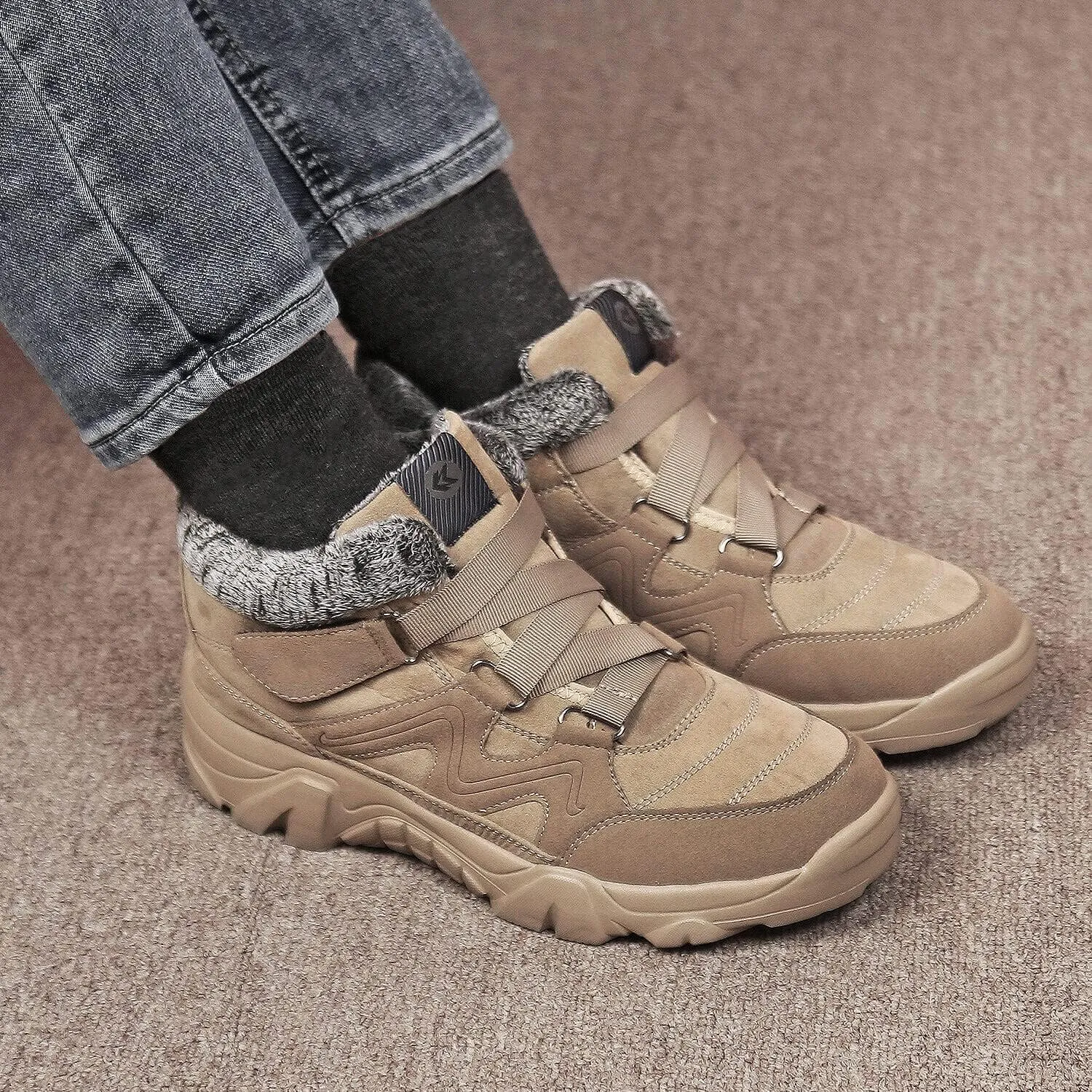Men's Slip On Walking Sneakers Comfortable Hiking Fashion high top Boots…