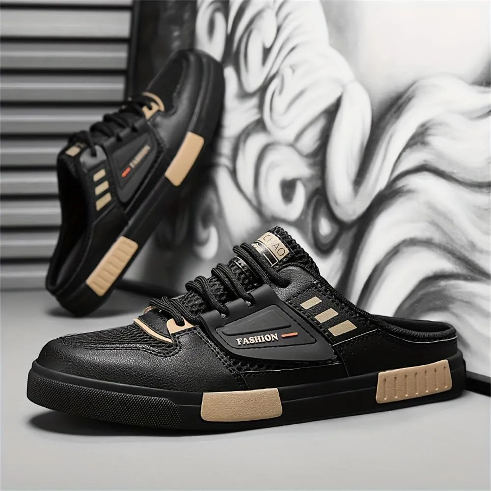 Mens Stylish Streetwear Hollow Out Mule Slippers - Comfortable Non-Slip Rubber Sole, Ventilated Breathable Design for Casual Ease PLUS SIZE
