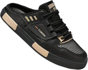 Mens Stylish Streetwear Hollow Out Mule Slippers - Comfortable Non-Slip Rubber Sole, Ventilated Breathable Design for Casual Ease PLUS SIZE