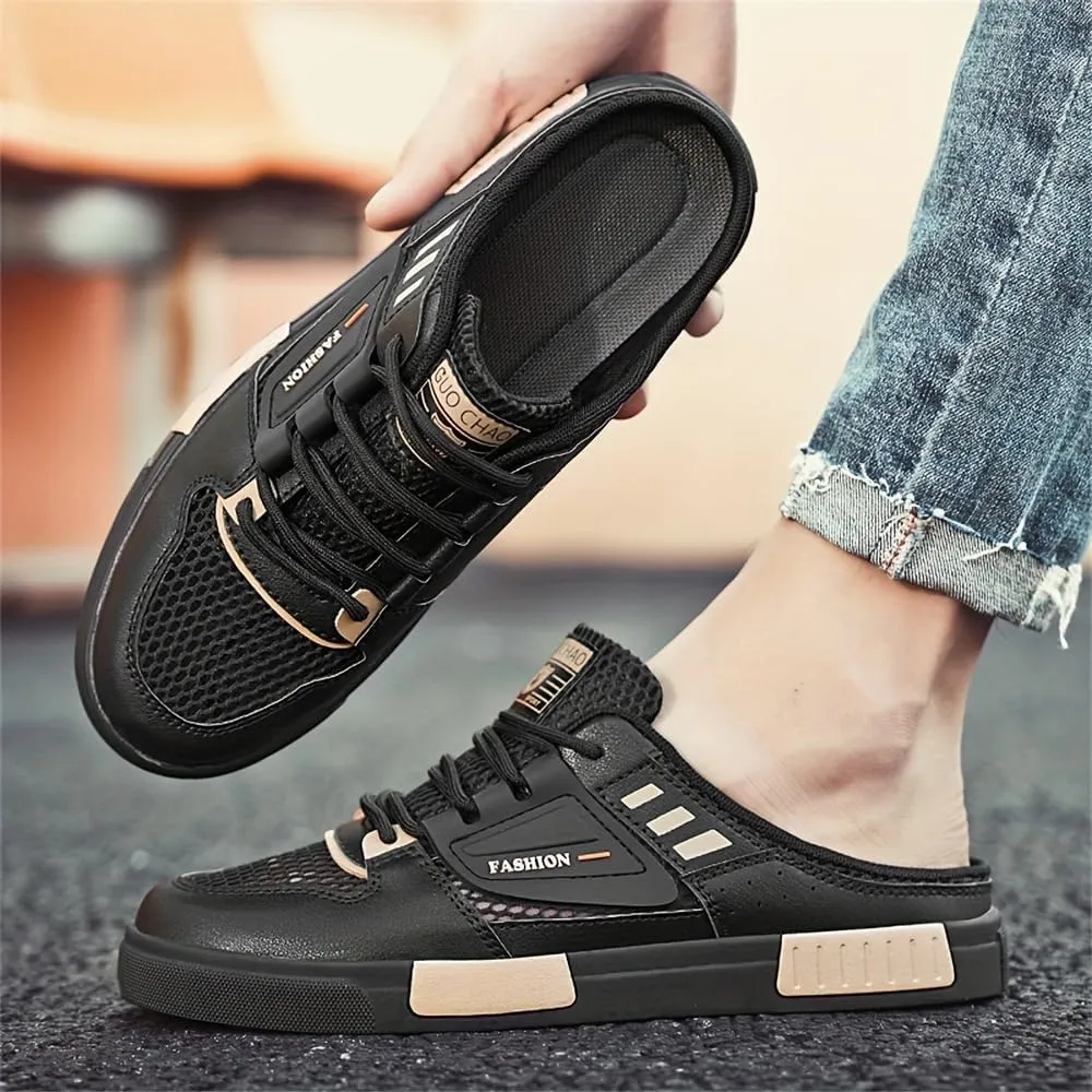 Mens Stylish Streetwear Hollow Out Mule Slippers - Comfortable Non-Slip Rubber Sole, Ventilated Breathable Design for Casual Ease PLUS SIZE