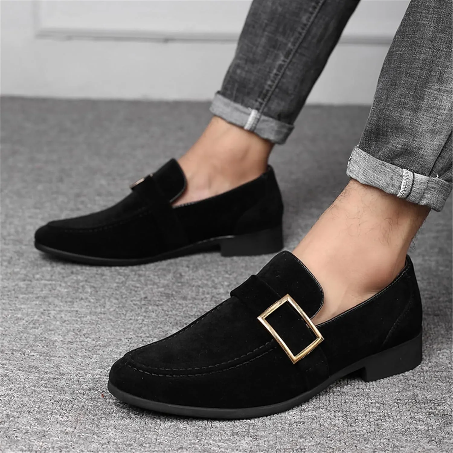 Men's Suede Penny Loafers Slip On Soft Leather Dress Tuxedo Shoes Casual Lightweight Moccasins Driving Boat Shoes