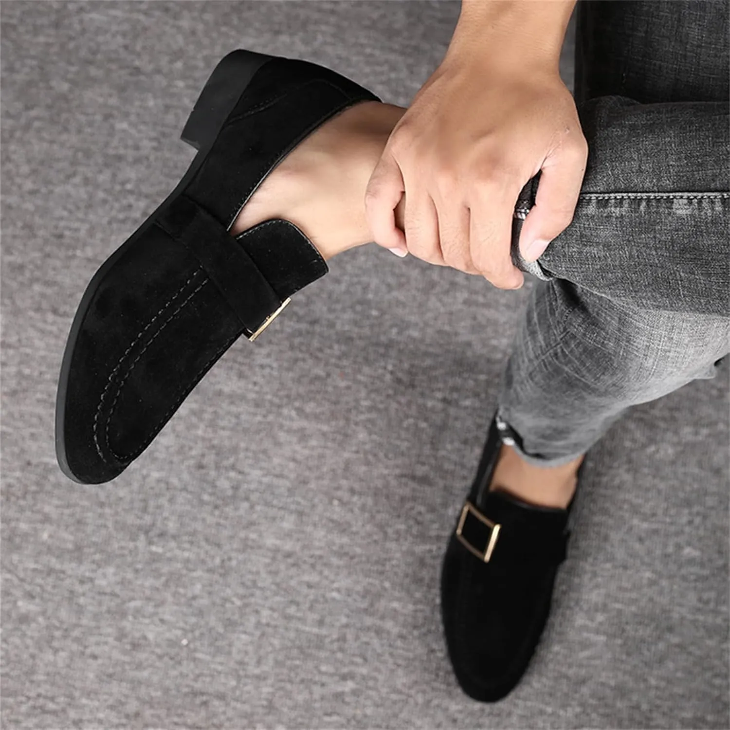 Men's Suede Penny Loafers Slip On Soft Leather Dress Tuxedo Shoes Casual Lightweight Moccasins Driving Boat Shoes