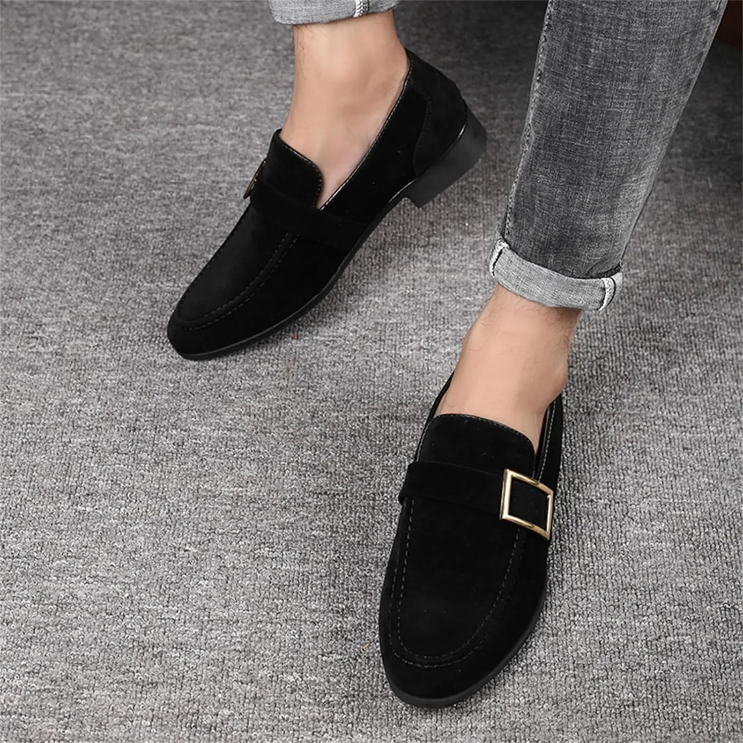 Men's Suede Penny Loafers Slip On Soft Leather Dress Tuxedo Shoes Casual Lightweight Moccasins Driving Boat Shoes