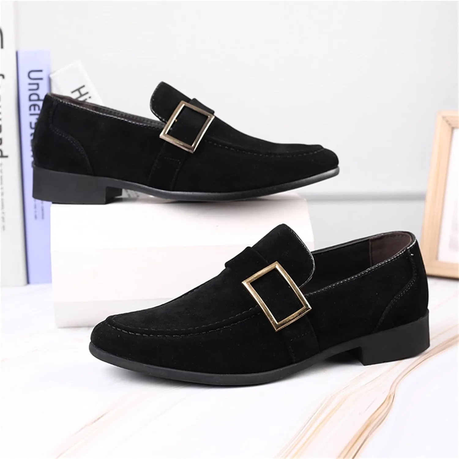 Men's Suede Penny Loafers Slip On Soft Leather Dress Tuxedo Shoes Casual Lightweight Moccasins Driving Boat Shoes