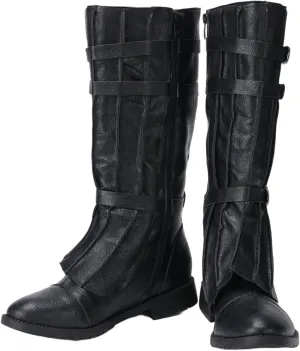 Mens Tall Boots Medieval Renaissance Pirate Cosplay Boot Halloween Costume Shoes Vintage Stage Leather Shoe