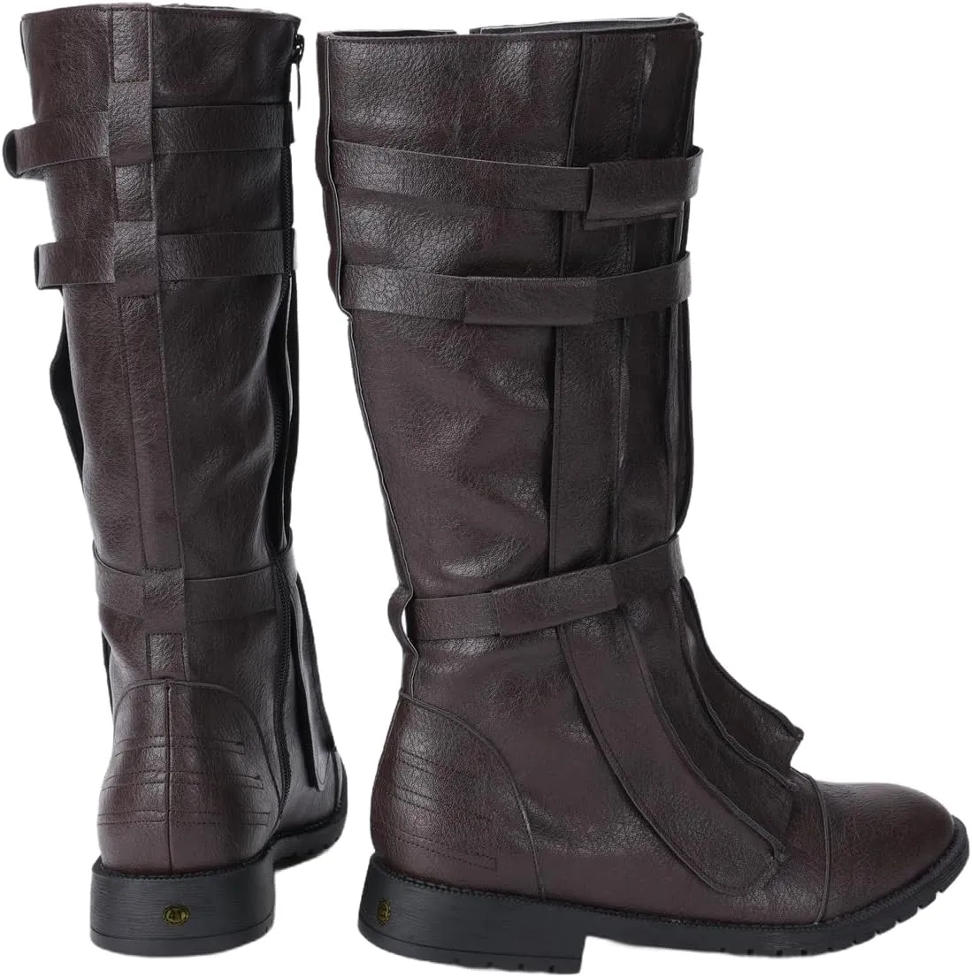 Mens Tall Boots Medieval Renaissance Pirate Cosplay Boot Halloween Viking Costume Shoes