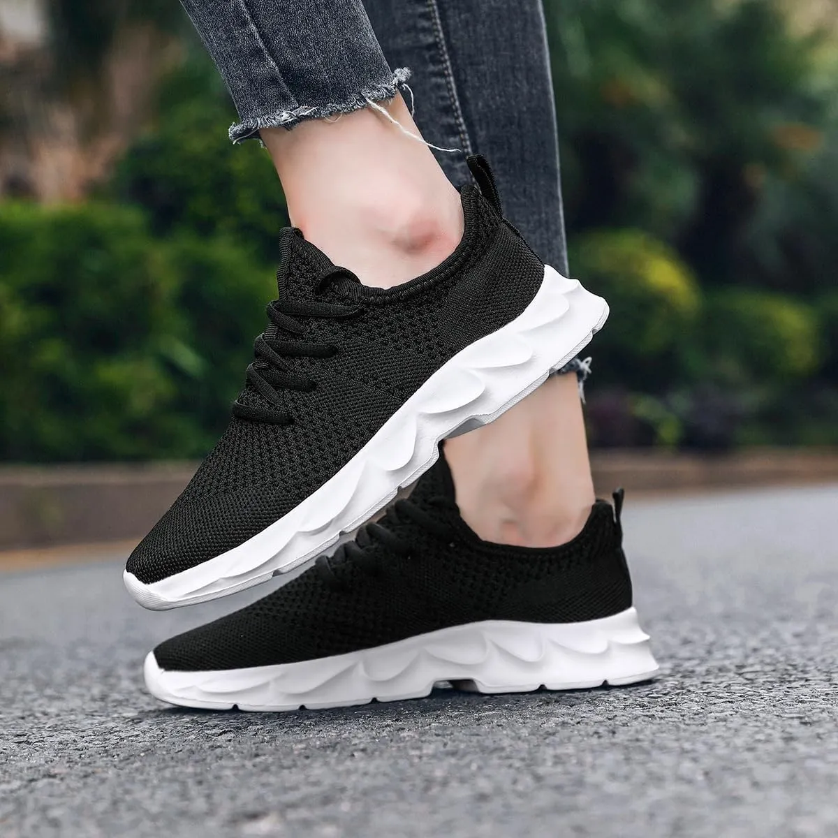Mens Walking Running Shoes Slip On Sneakers Non Slip Workout Tennis Athletic Casual Lightweight Breathable Mesh Shoes