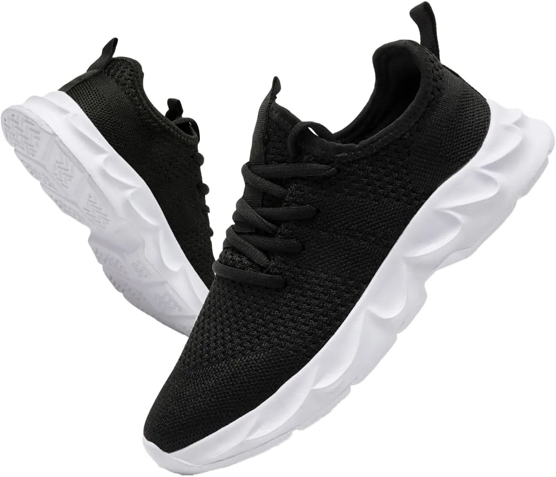 Mens Walking Running Shoes Slip On Sneakers Non Slip Workout Tennis Athletic Casual Lightweight Breathable Mesh Shoes