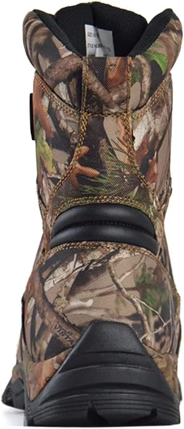 Men's Waterproof Hunting Boots 8 Inch Lightweight Camo Insulated Tactical Work Boot, 400g Thinsulate