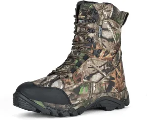 Men's Waterproof Hunting Boots 8 Inch Lightweight Camo Insulated Tactical Work Boot, 400g Thinsulate