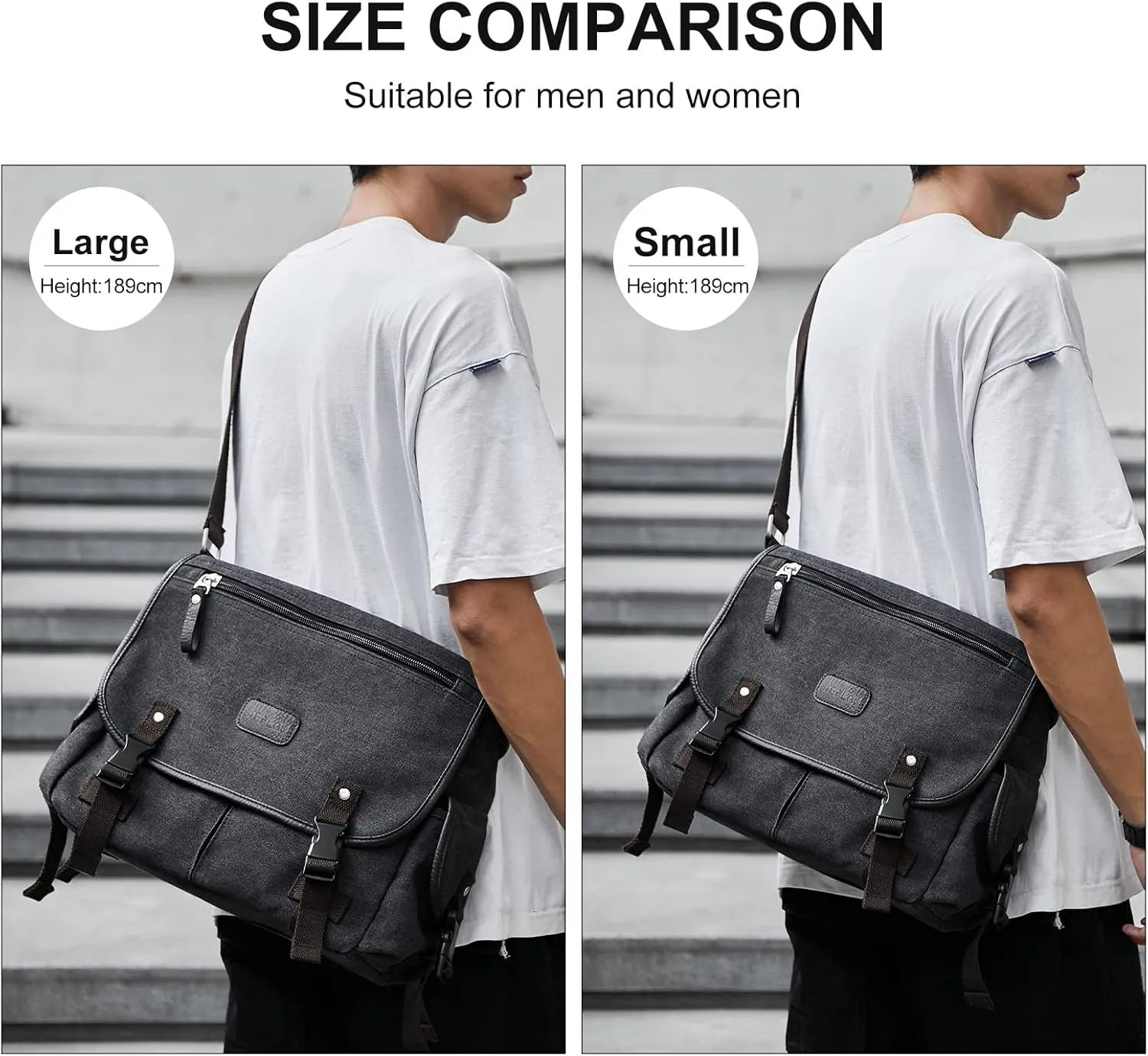 Messenger Bag Men,Waterproof Crossbody Bag,Satchel Shoulder Bag