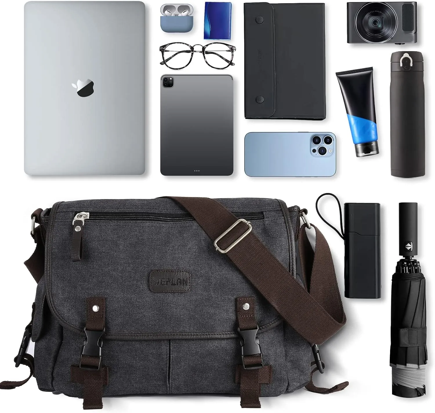 Messenger Bag Men,Waterproof Crossbody Bag,Satchel Shoulder Bag