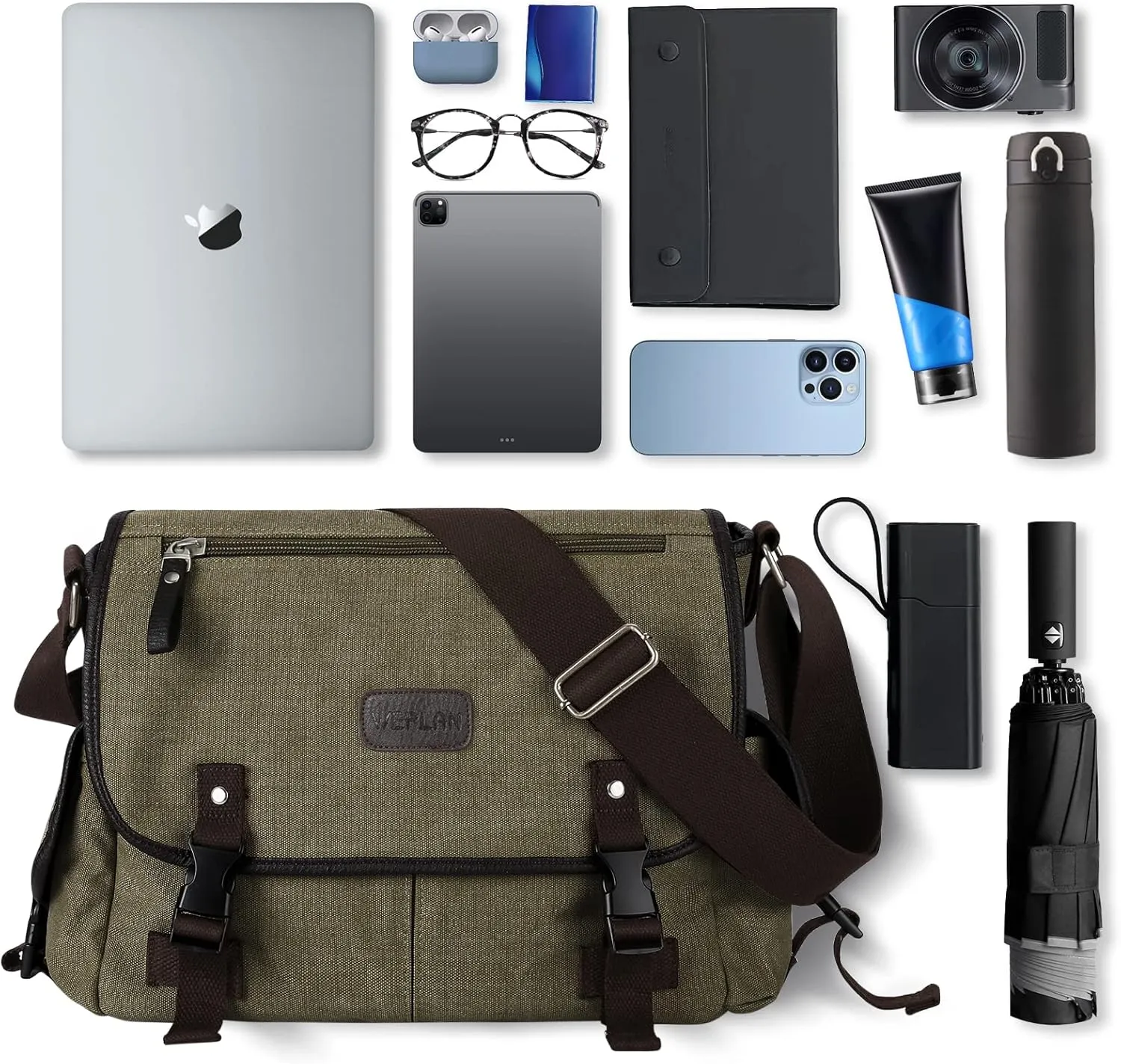 Messenger Bag Men,Waterproof Crossbody Bag,Satchel Shoulder Bag