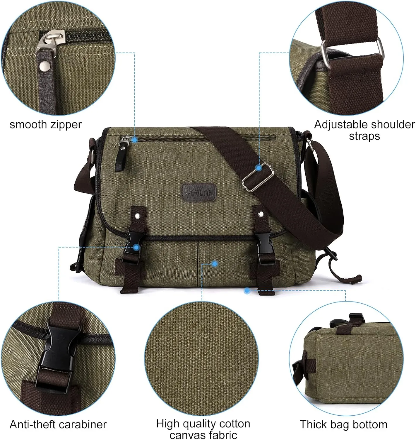 Messenger Bag Men,Waterproof Crossbody Bag,Satchel Shoulder Bag