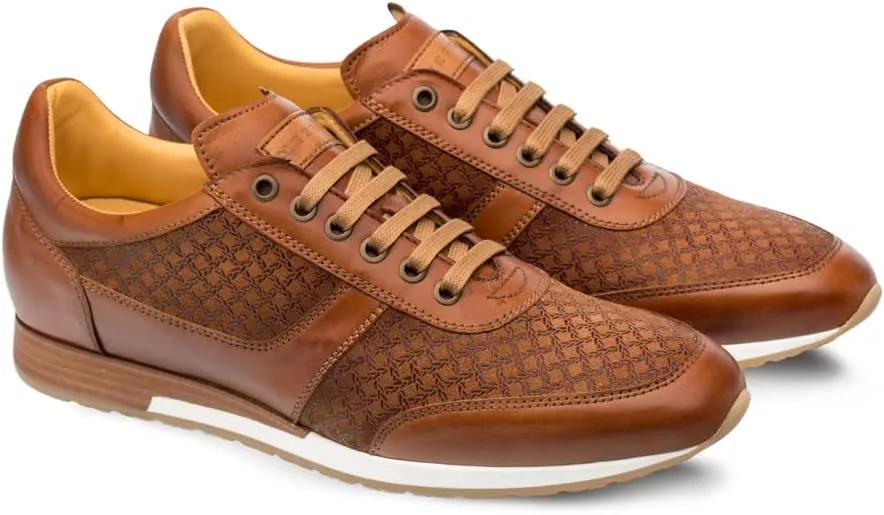 Mezlan - Maxim - Men's Luxury Dress Sneaker - Embossed Suede & Smooth Calfskin - Handcrafted in Spain