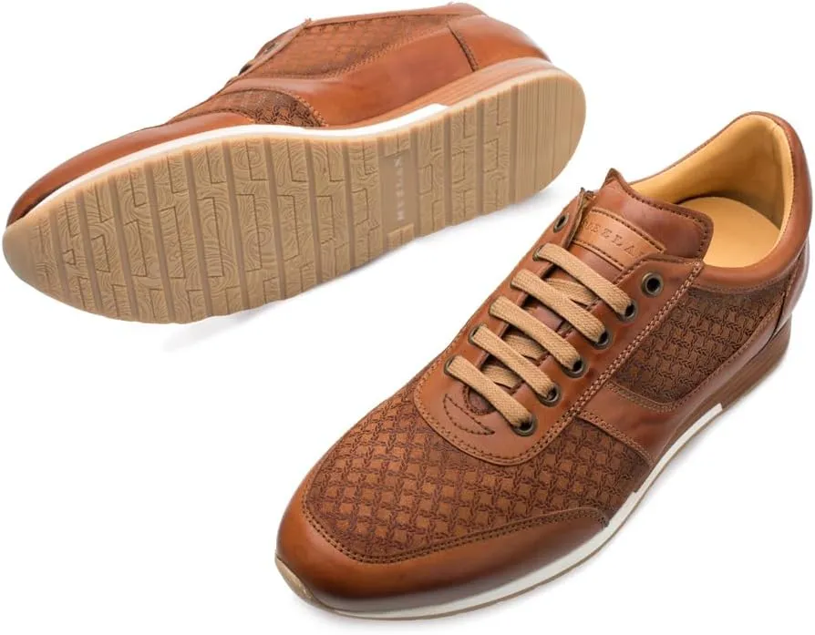 Mezlan - Maxim - Men's Luxury Dress Sneaker - Embossed Suede & Smooth Calfskin - Handcrafted in Spain