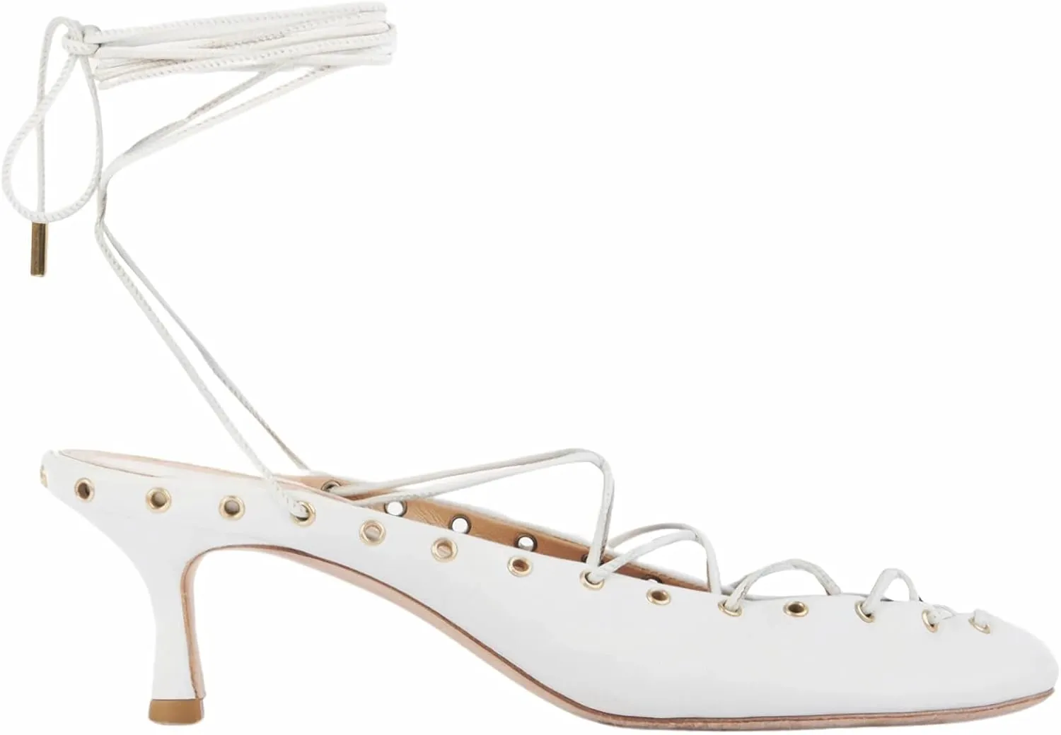 MissHeel Women Lace Up Pumps Kitten Heel Closed Toe Coeset Heels