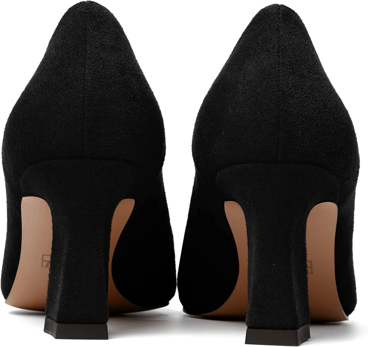 MODENCOCO Womens Pointed Toe Slip On Wedding Sexy Suede Casual Stiletto Mid Heel Pumps Dress Shoes 2.5 Inch