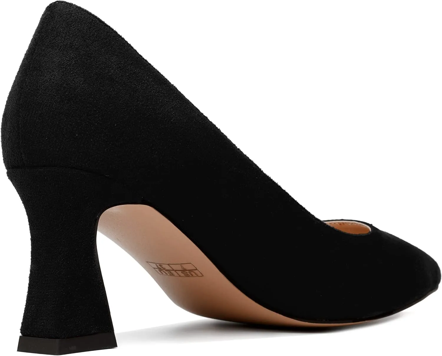 MODENCOCO Womens Pointed Toe Slip On Wedding Sexy Suede Casual Stiletto Mid Heel Pumps Dress Shoes 2.5 Inch