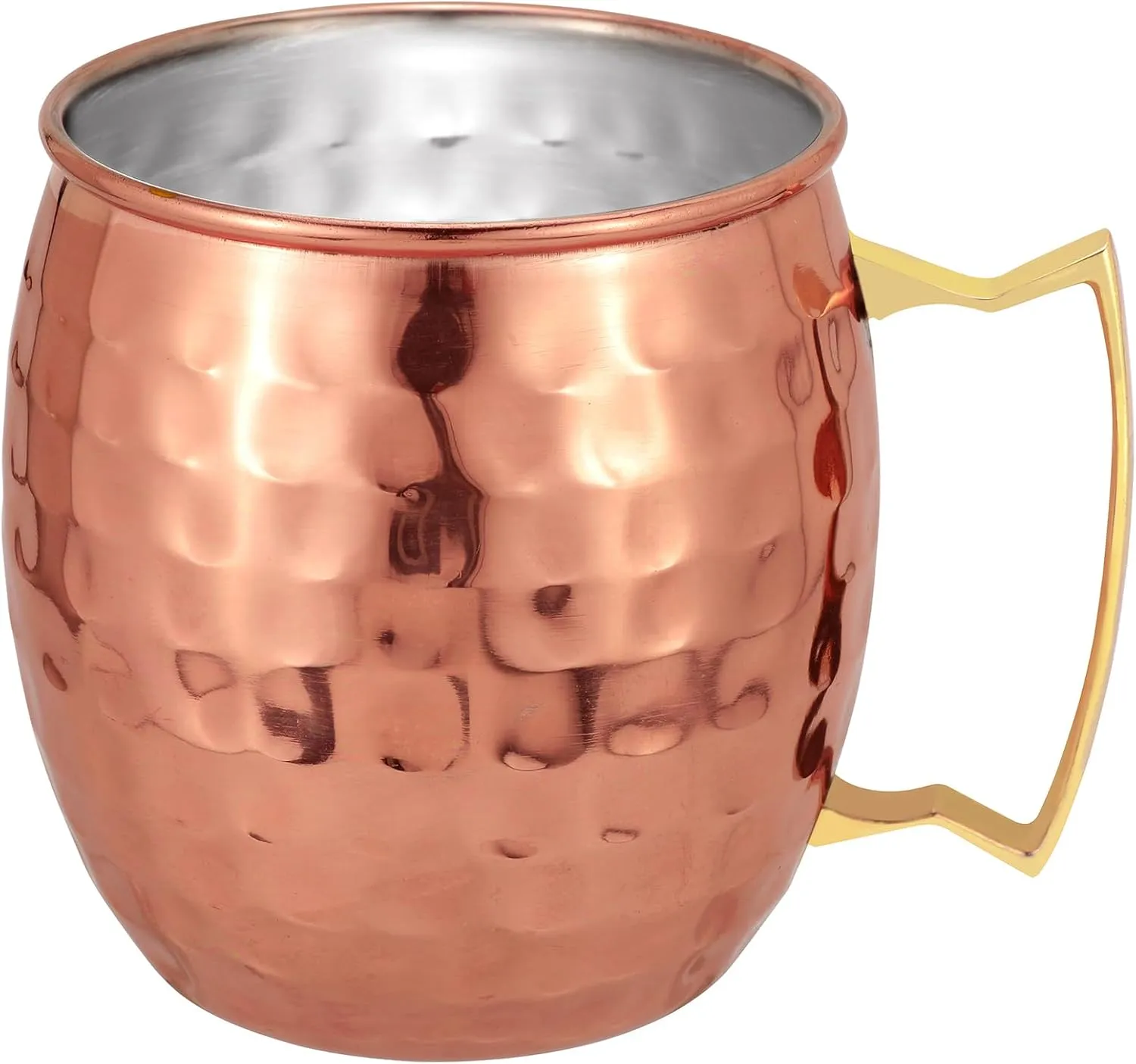 Moscow Mule Mugs Set of 12| Food Safe | High Grade Stainless Steel Mugs With Pure Copper Plating | Brass Handles With Thumb Rest |19 Oz | Large Size