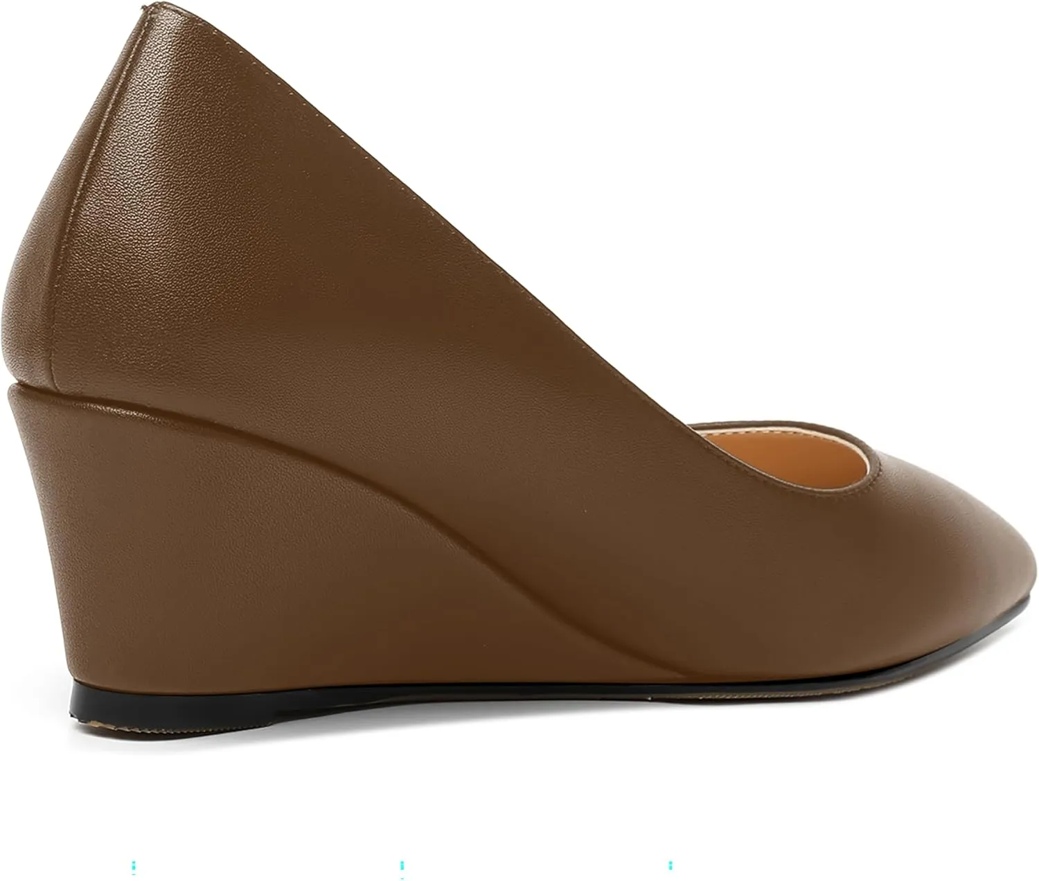 MOVINSTEPS Womens Pointed Toe Dress Slip On Work Wedge Low Heel Pumps Shoes 2 Inch