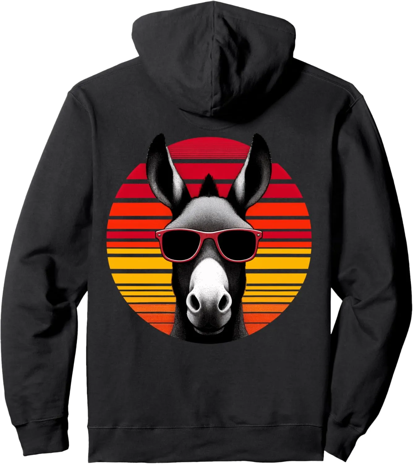 Mule Retro Vintage Sunset Animal Sunglasses 70s Pullover Hoodie