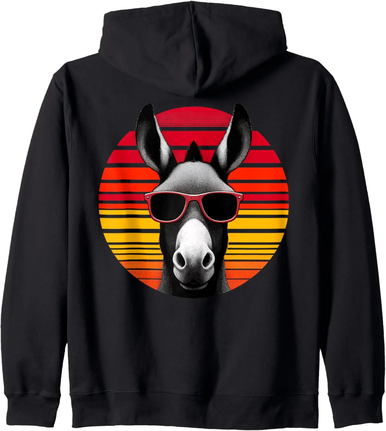 Mule Retro Vintage Sunset Animal Sunglasses 70s Zip Hoodie