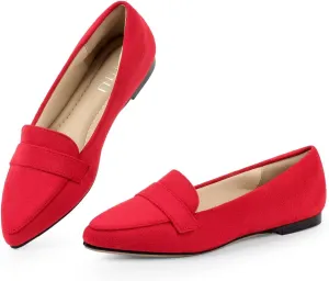 MUSSHOE Women's Flats, Comfortable Pointed Toe Flats for Women Soft Suede Women's Loafers & Slip-ons for Work Dating and Casual