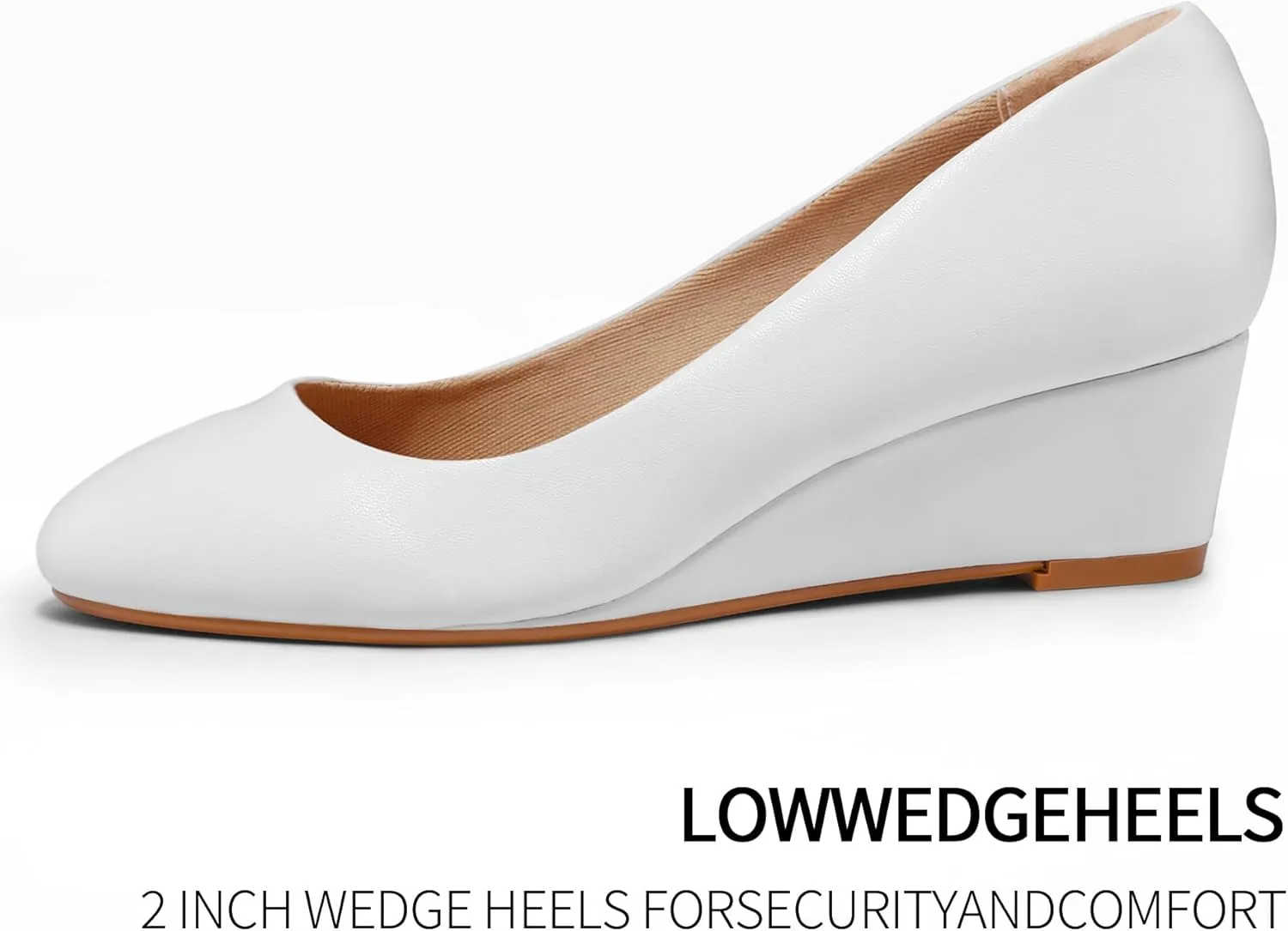 mysoft Women's Wedge Pumps Low Heel Closed Toe 2in Dress Shoes
