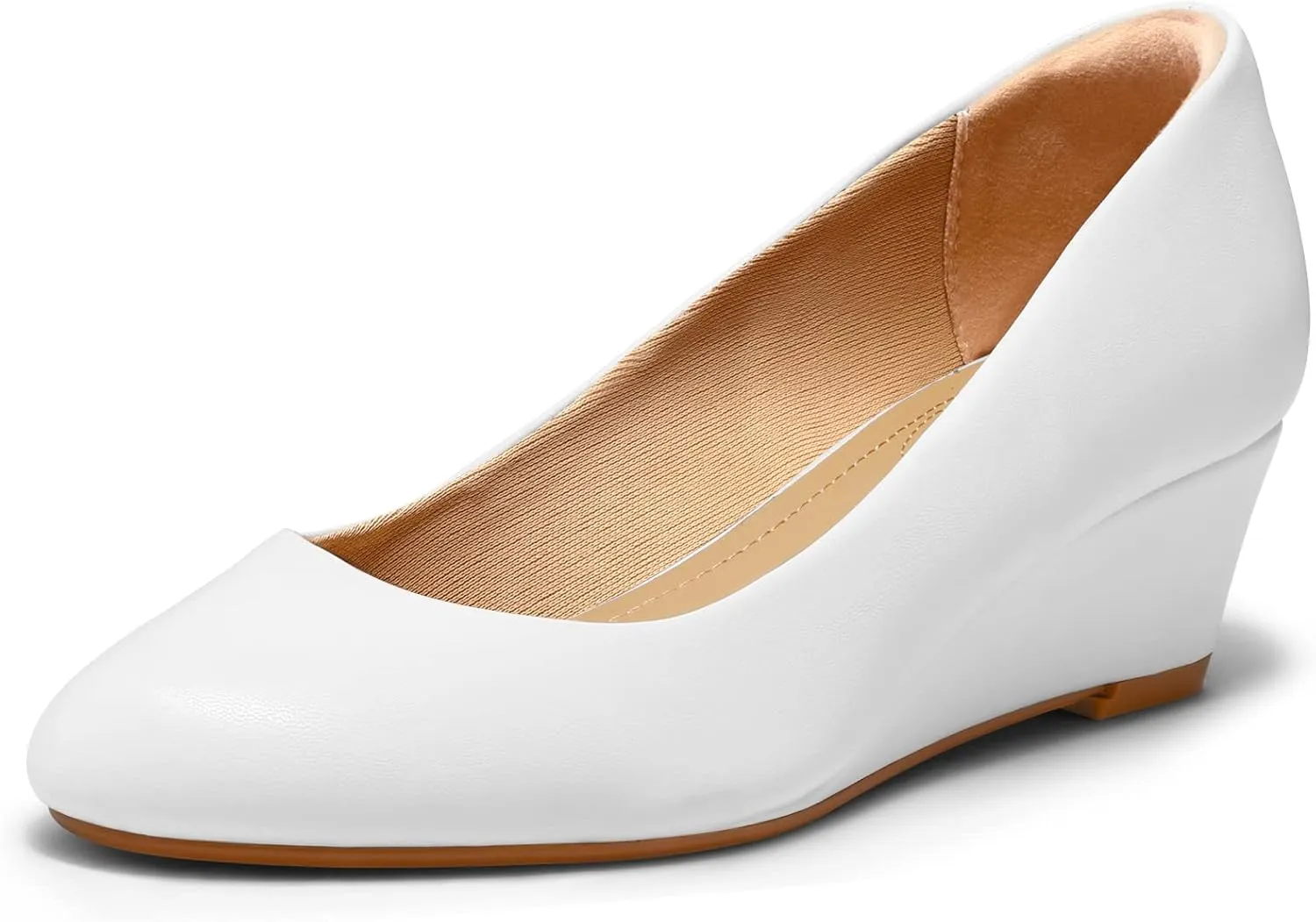 mysoft Women's Wedge Pumps Low Heel Closed Toe 2in Dress Shoes