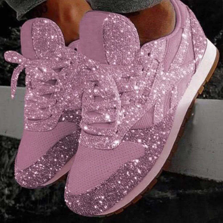 Nanccy - Women Rhinestone Platform Comfortable Slip-on Shoes