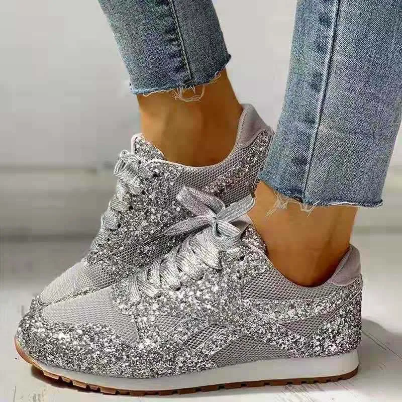 Nanccy - Women Rhinestone Platform Comfortable Slip-on Shoes