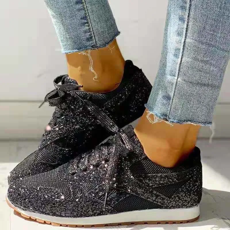 Nanccy - Women Rhinestone Platform Comfortable Slip-on Shoes