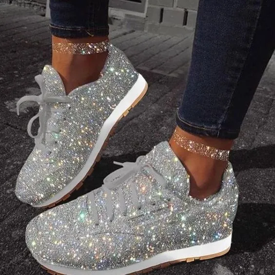Nanccy - Women Rhinestone Platform Comfortable Slip-on Shoes