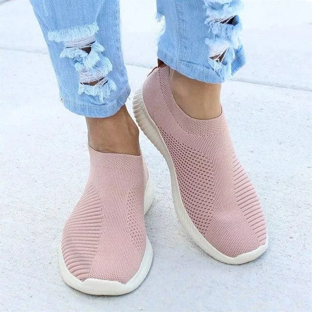 Nanccy Women's Breathable Comfortable Slip-On Walking Shoes