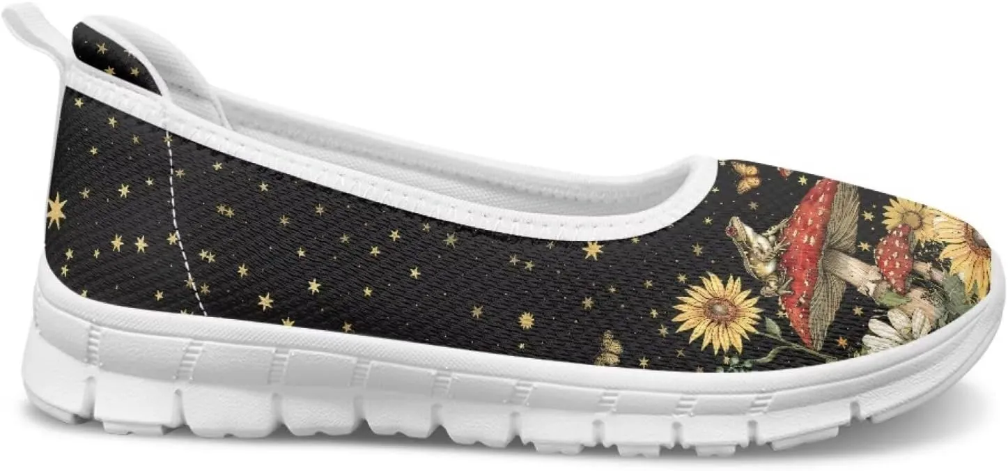 Natural Plant Womens Walking Shoes Slip On Shoes Sneakers Casual Athletic Running Lightweight Breathable