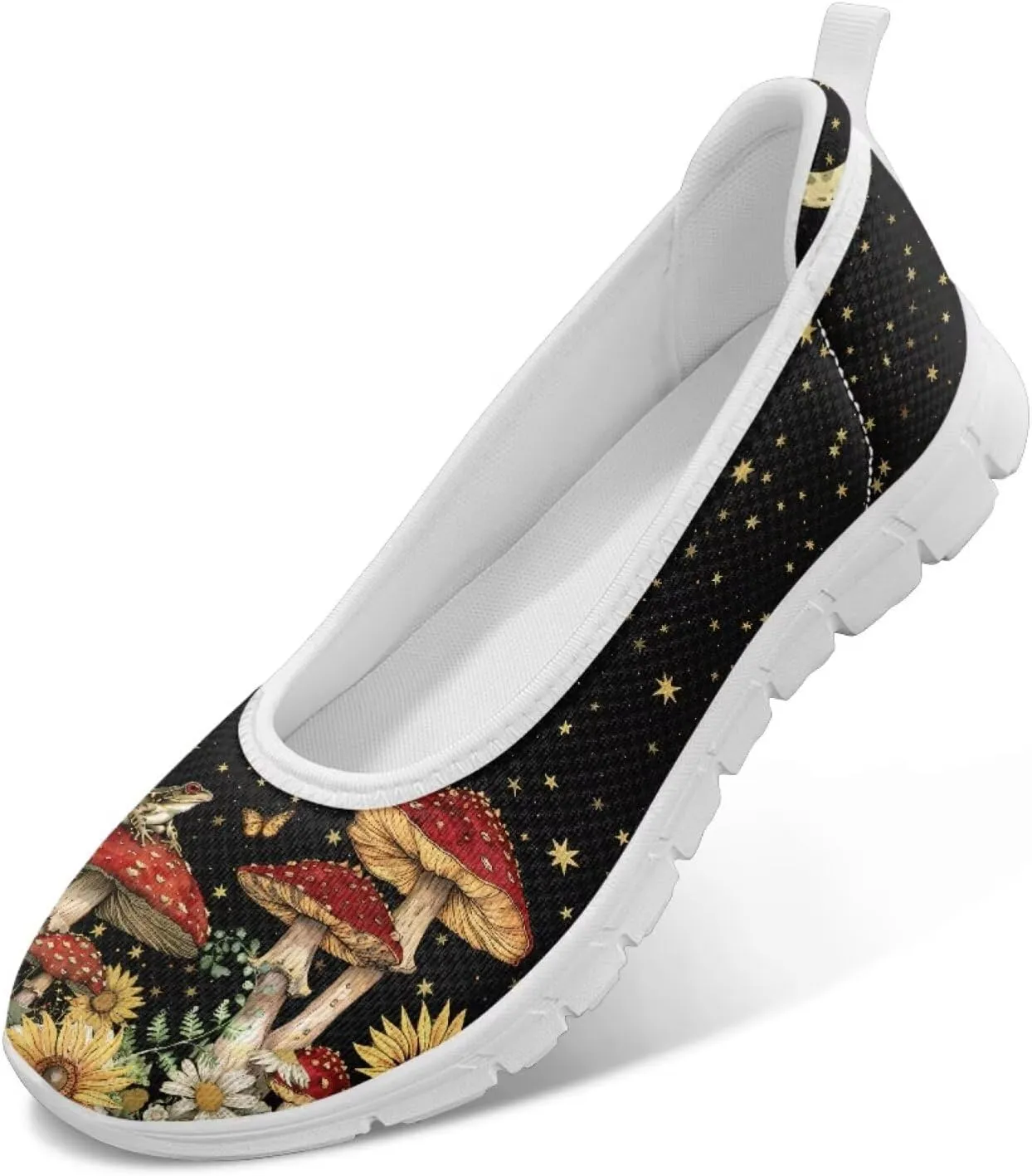 Natural Plant Womens Walking Shoes Slip On Shoes Sneakers Casual Athletic Running Lightweight Breathable