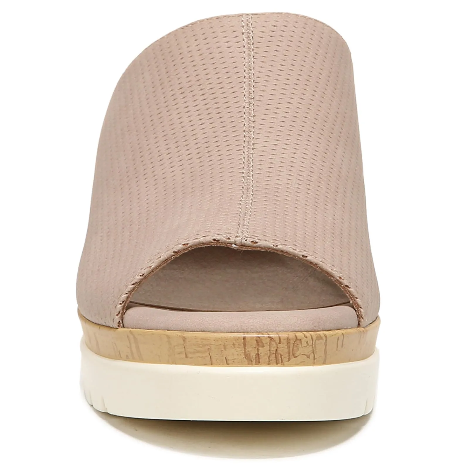 Naturalizer SOUL Women's Goodtimes Mule Slip On Wedge Sandal Light Taupe Suede 6W