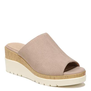Naturalizer SOUL Women's Goodtimes Mule Slip On Wedge Sandal Light Taupe Suede 6W