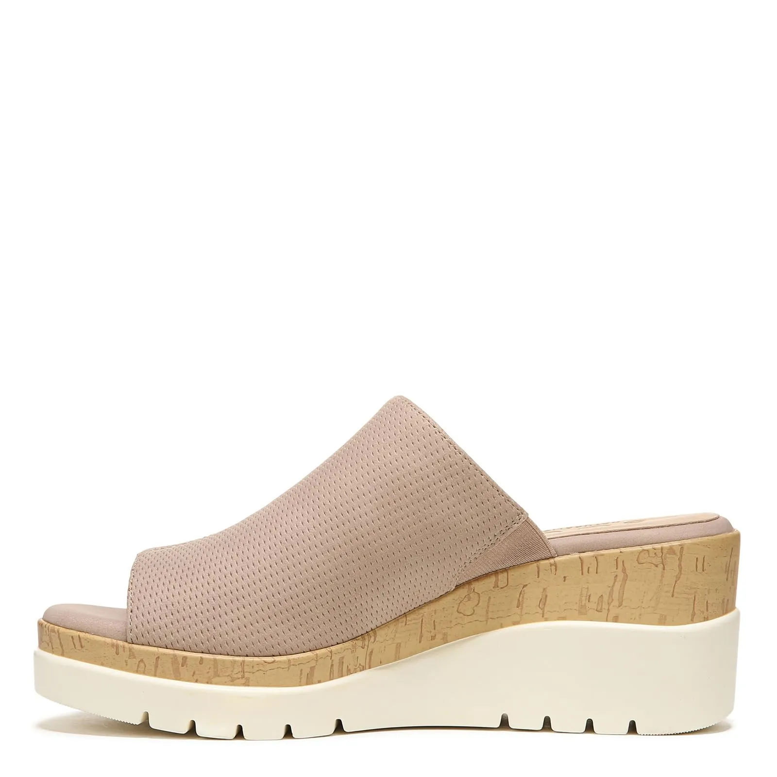 Naturalizer SOUL Women's Goodtimes Mule Slip On Wedge Sandal Light Taupe Suede 6W