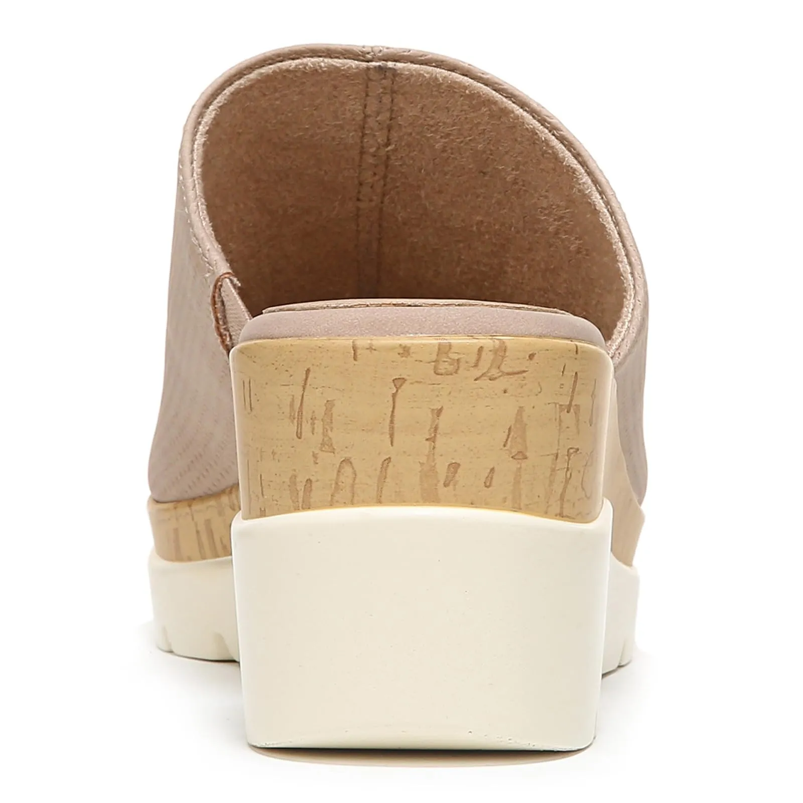 Naturalizer SOUL Women's Goodtimes Mule Slip On Wedge Sandal Light Taupe Suede 6W