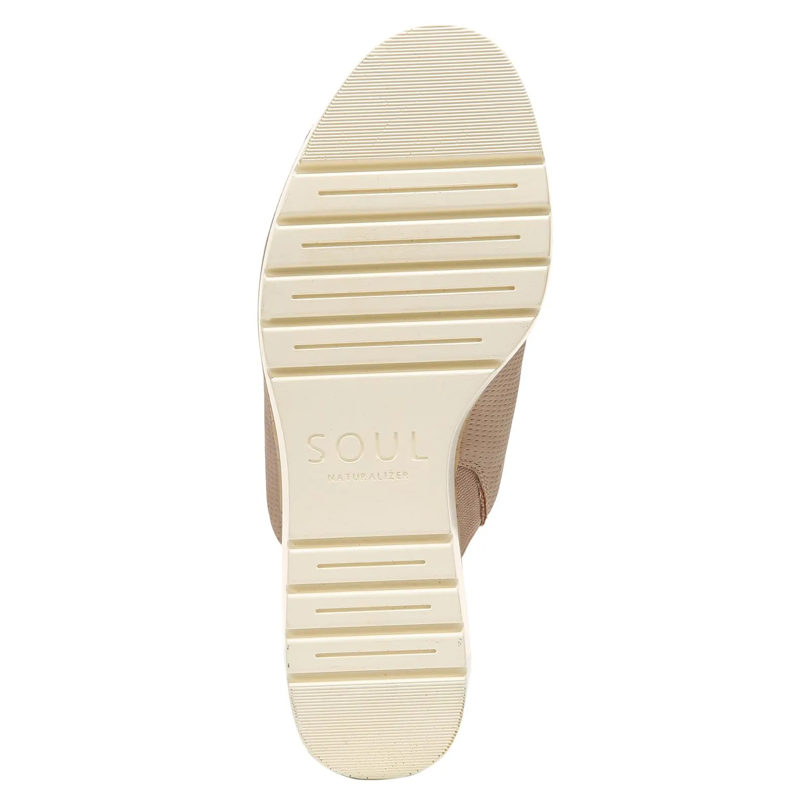 Naturalizer SOUL Women's Goodtimes Mule Slip On Wedge Sandal Light Taupe Suede 6W