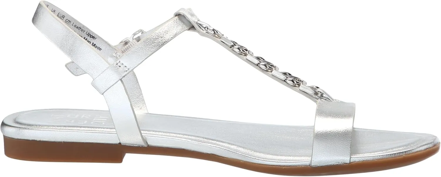 Naturalizer Womens Teach Chain-link Detail Flat Sandal