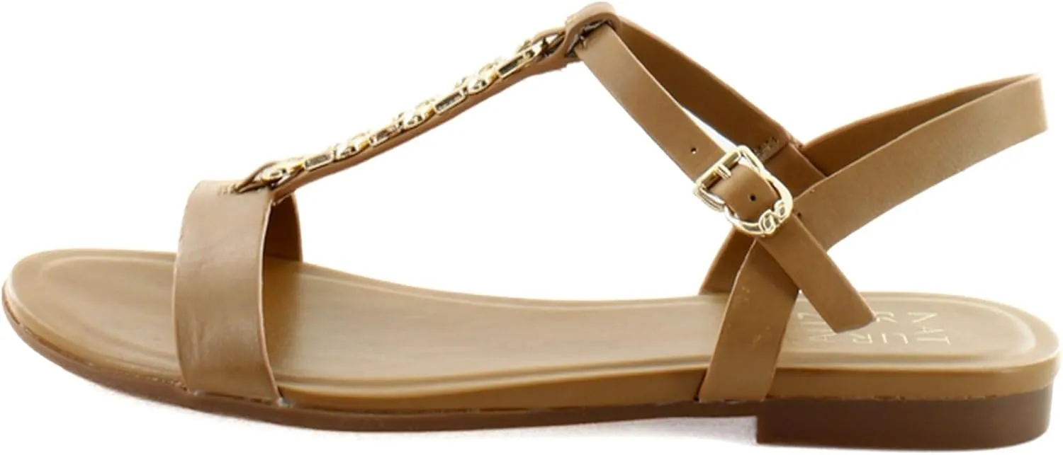 Naturalizer Womens Teach Chain-link Detail Flat Sandal