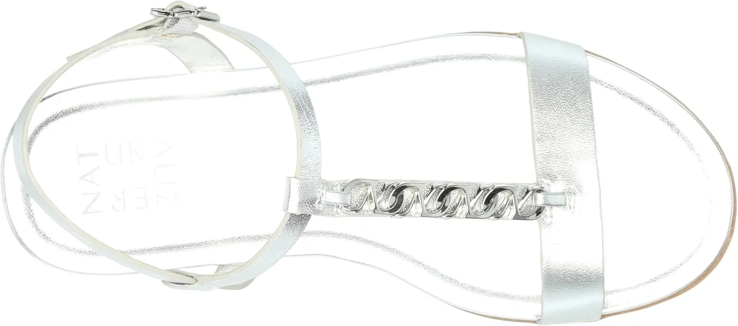 Naturalizer Womens Teach Chain-link Detail Flat Sandal