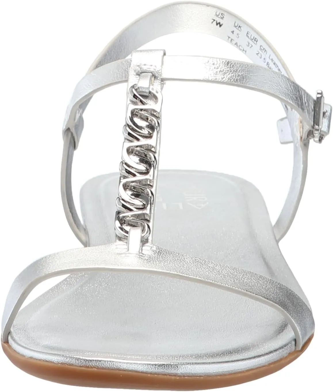 Naturalizer Womens Teach Chain-link Detail Flat Sandal