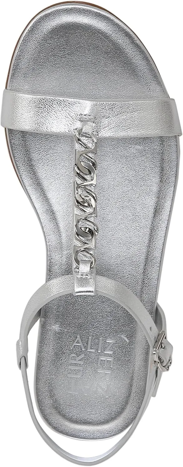 Naturalizer Womens Teach Chain-link Detail Flat Sandal