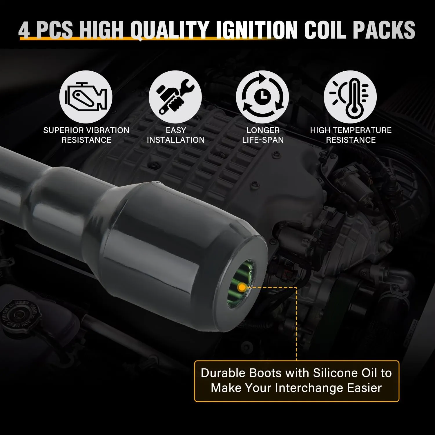 Nilight Ignition Coil Pack Set of 4 Automotive Replacement Ignition Coils Fit for Nissan 2004-2018 07 09 Sentra Altima Rogue Select Urvan Pathfinder NV200 NV350 Cube Versa 2014 2015 Infiniti #OE UF549